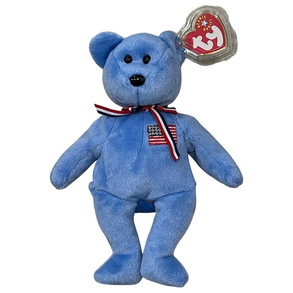 TY Beanie Baby Blue “America” the Bear Plush 2001 New With Tags - Picture 1 of 6